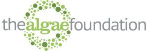 Logo featuring green dots forming a circular pattern around text.